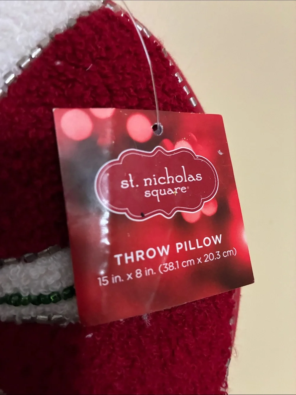 St. Nicholas Square - CANDY CANE THROW PILLOW